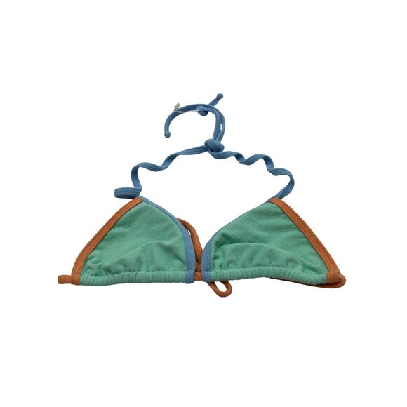 Tea You Terry Triangle Bikini Top in Green - Picture 1 of 3